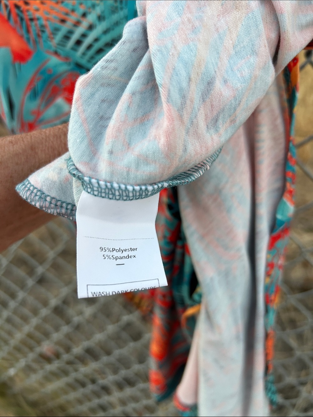 Tropical Print Sleeveless Maxi Dress - Teal & Coral - Picture 12 of 13